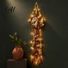 Unique Horse Head Craft Gift Farmhouse Wall Decor Boho Hanging Ornament with Wood Beads Natural Flax Rope Art Tassels Rustic for Living Room