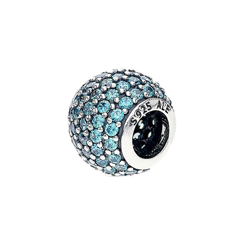 Pandora Pavé zirconia 925 silver charm teal 791051MCZ
