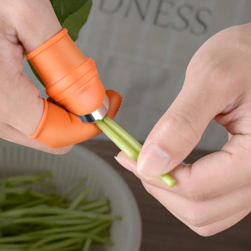 Silicone Thumb Knife Finger Protector Gears Cutting Vegetable Harvesting Knife Pinching Plant Blade Scissors Garden Tools
