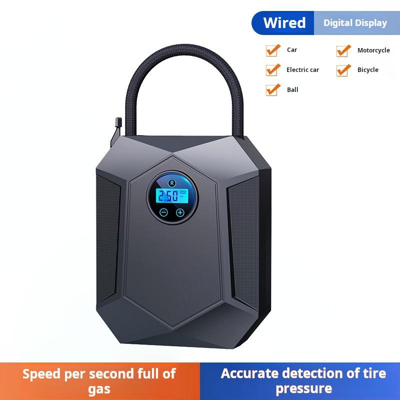 

Car Mounted Inflation Pump Electric Intelligent Digital Display Tire Inflation Pump Portable Inflation Pump High-pressure Pump Battery Powered чёрный