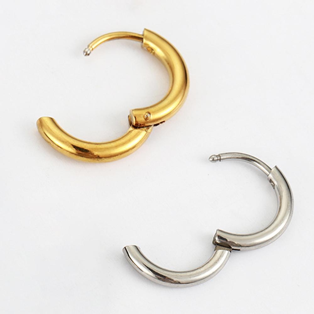 10pcs Stainless Steel Hoop Earrings Women Earrings Men Punk Hiphop Bijoux Gifts Fashion Gold Color Jewelry Piercing Accessory
