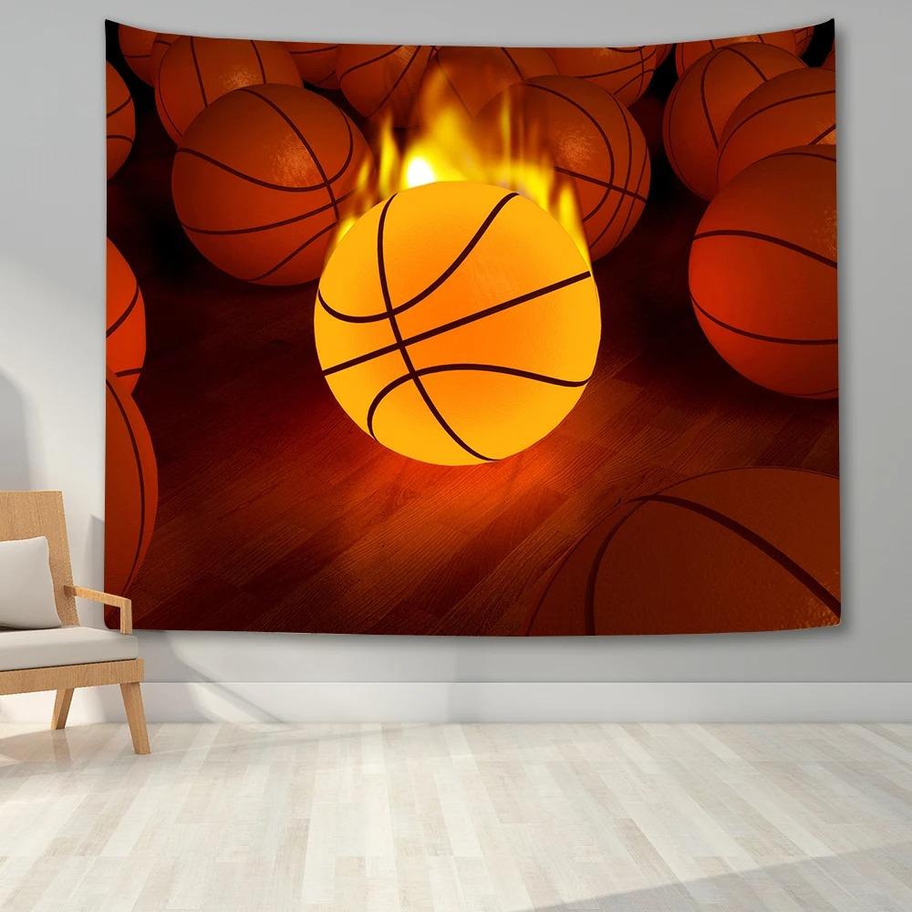 Sports Theme Basketball Pattern Tapestry Bedroom Living Room Tapestry Home Wall Decoration Tapestry