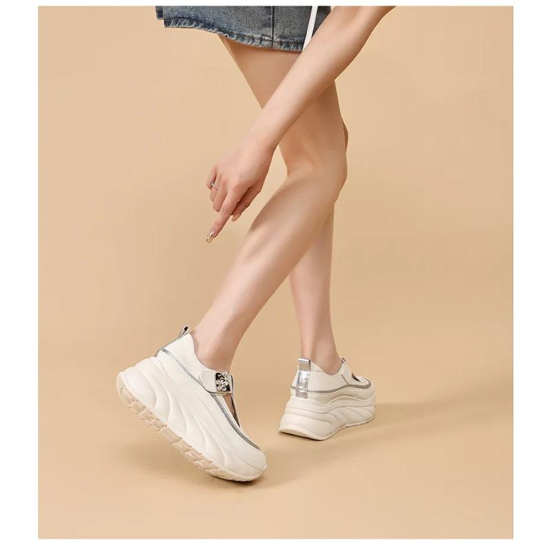 Platform Sneakers Women Casual Shoes Slip Chunky Shoes White Fashion Sneaker Walking