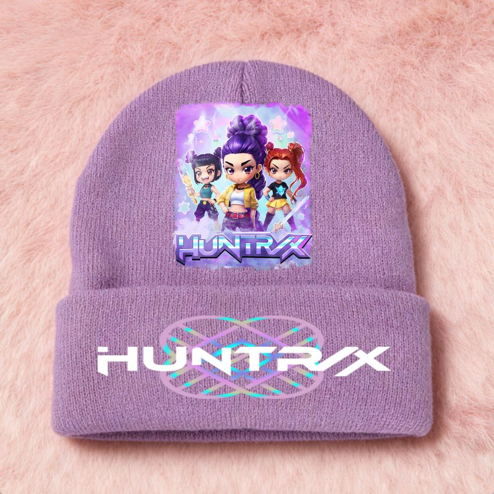 Latest KPop Demon Girls Knitted Hats Kpop Hunter Cartoon Children Headgear Cotton Cold Season Adorable Hat Anime Children Navidad Birth Date Gifts