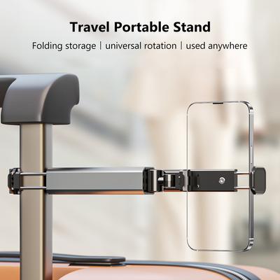 Universal Mount Metal Airplane Phone Holder Adjustable Phone Stand for Travel Selfie Rotating Desk Clamp Portable Foldable Hook