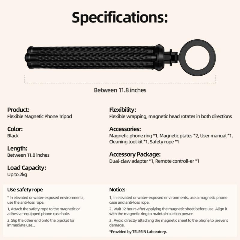 Flexibler Magnetischer Handyhalterung Ständer Leichtgewichtige Bequeme Desktop Krake Stativ 1/4 Zoll Halterung für Verschiedene Geräte
