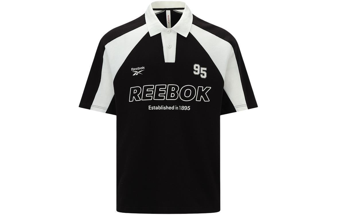 Reebok Polo Shirts Unisex Black Polo Collar Moderate Straight Fit 24SRM423UGH0 XL