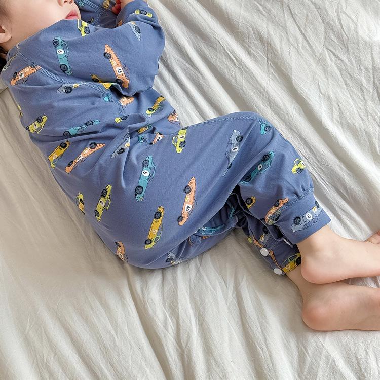 

Детская хлопковая пижама с раздельными штанинами и спальный мешок – Весна и Осень, одеяло, устойчивое к пинкам, на все сезоны Size 120 (Height 110-120cm)