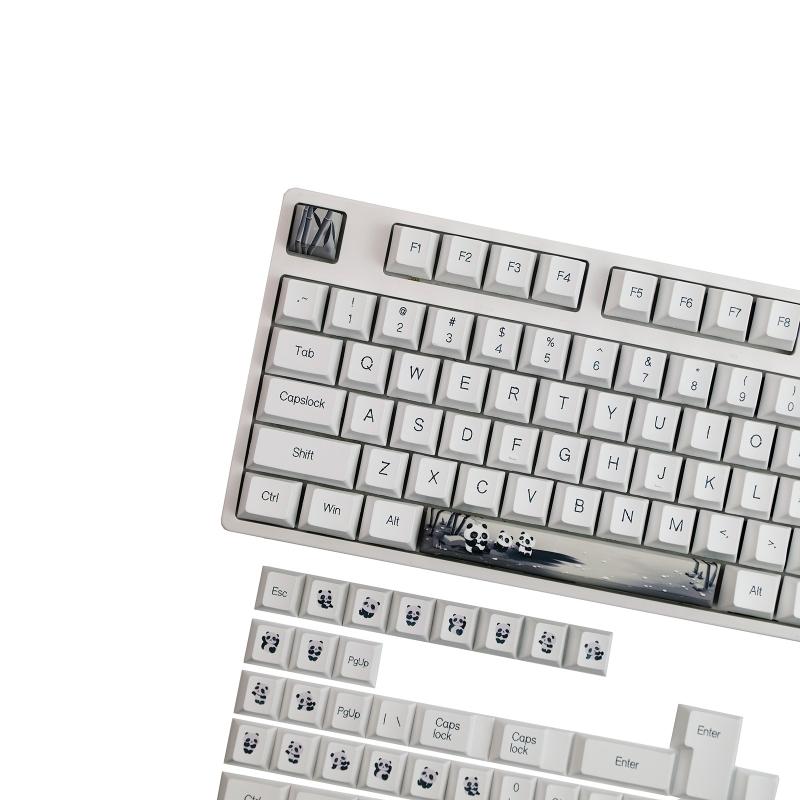 142 Keys  Keycaps Panda  PBT Sublimation Keycap  Profile Fit for 64 68 87 104 Mechanical Keyboard Keycap