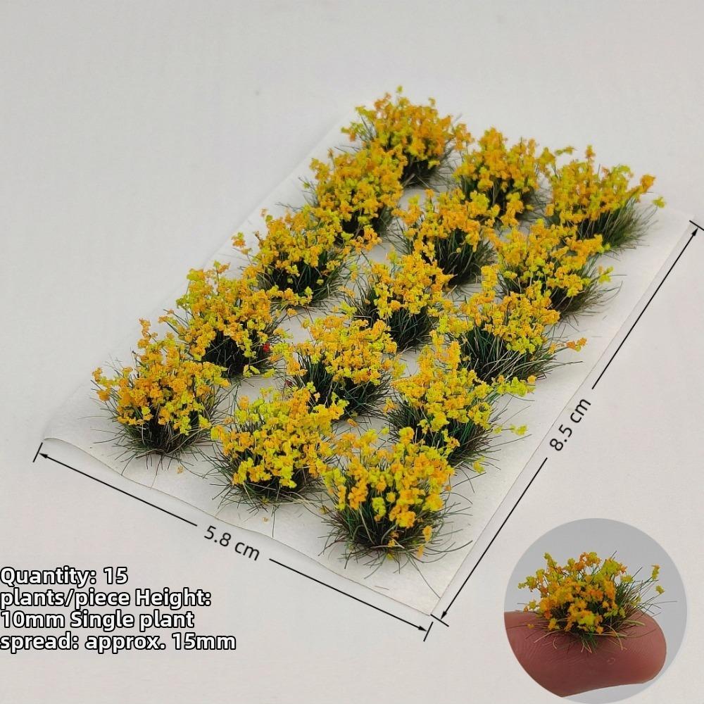 15pcs/box 10mm Grass Cluster Model Kit Multicolors Nylon Material Miniature Building Sand Table Flower 8.5*5.8cm diy