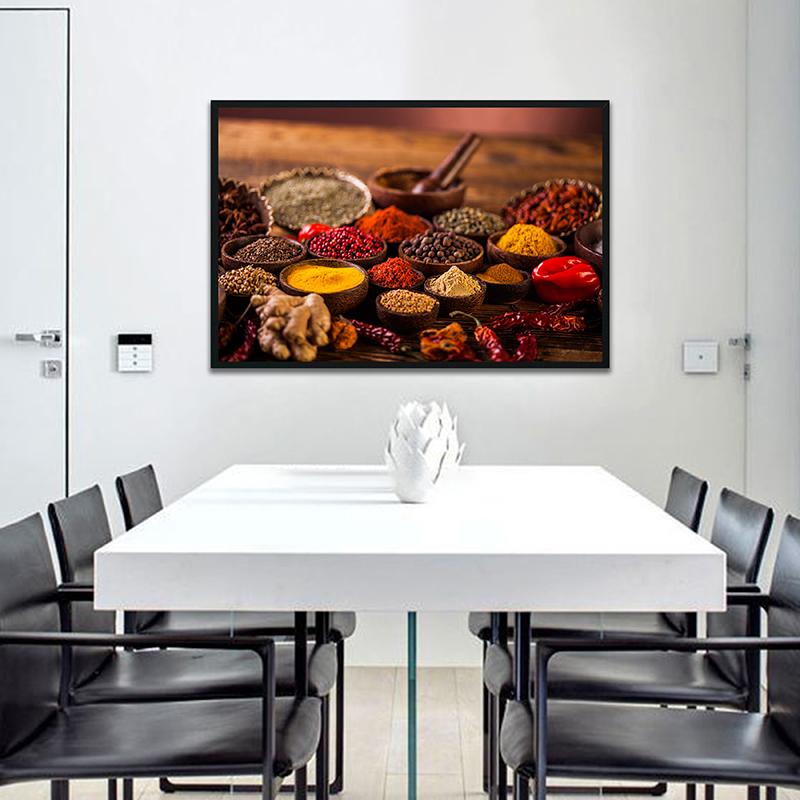 New Various Kitchen Spices Delicious Spice Decoration Painting Art Cloth Painting Wall Art Home Decoration