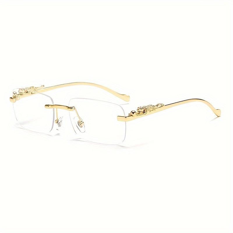 

Frameless square fashion glasses colorful women s and men s retro metal glasses