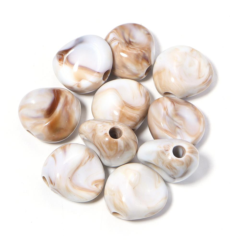 10pcs/lot Irregular Acrylic Beads Dual Color Loose Spacer Beads For Jewelry Making DIY Bracelet Nacklace Earrings Accessories