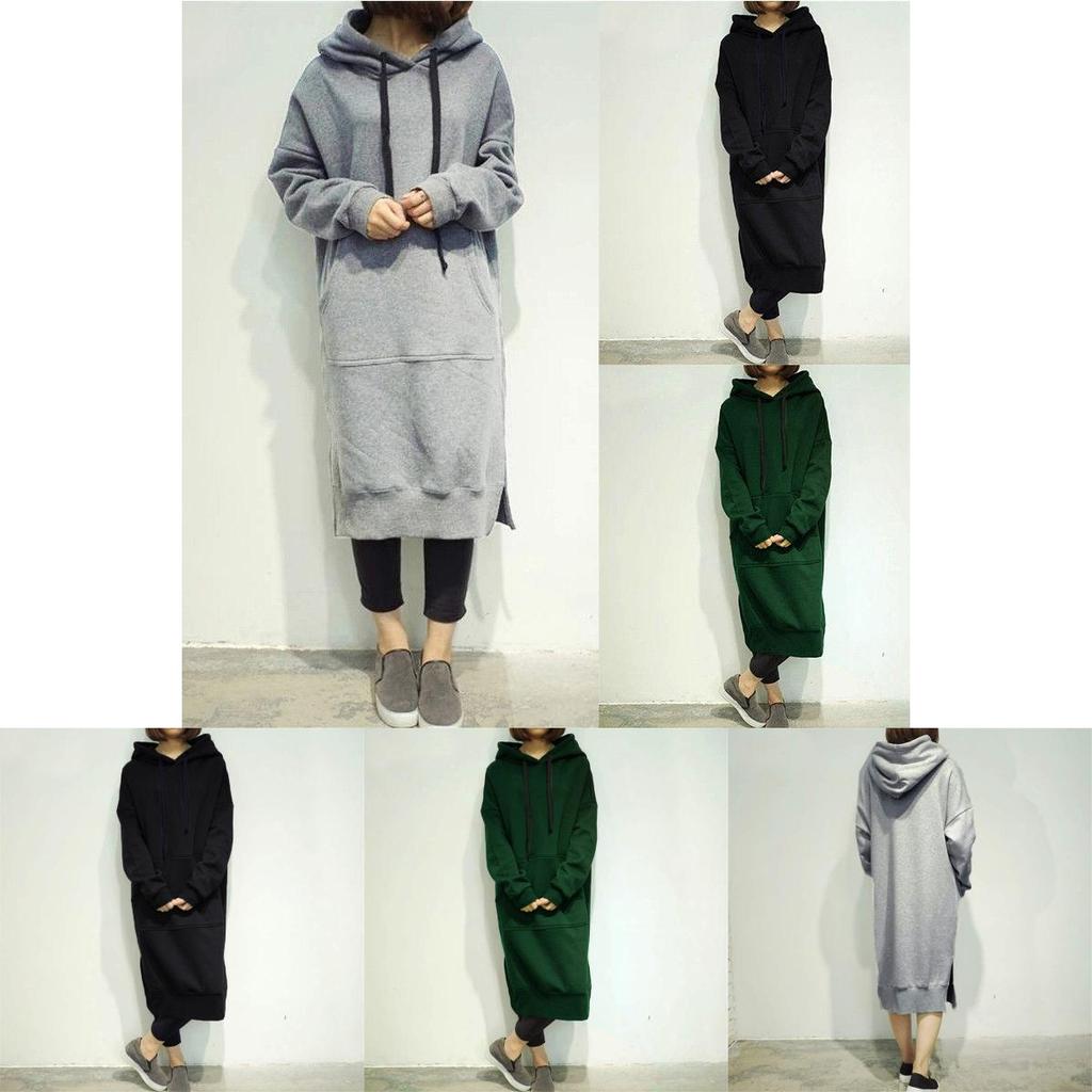 Women's Long Sleeve Loose Casual Plus Sweatshirt Hoodies Long Maxi Dress In Premium Quality And Timeless Design