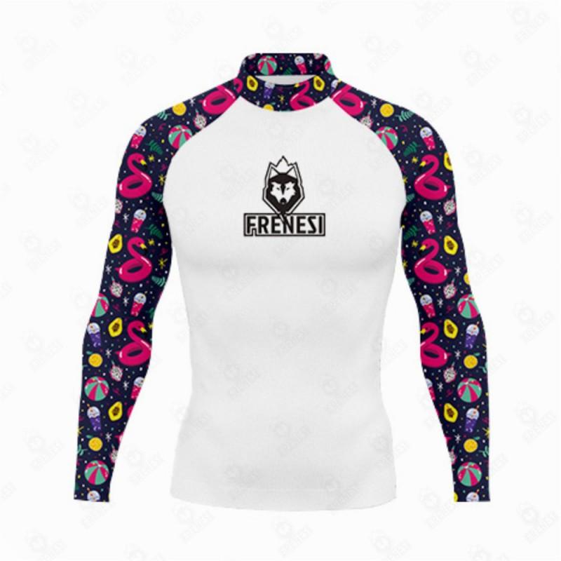 Mens Long Sleeve Rash Guard UV Protection Quick Dry Swim Shirt Surfing Diving Fitness Water Sports