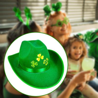 Green Top Hat Classic Cowboy for Halloween Cosplay DIY Performance Adults