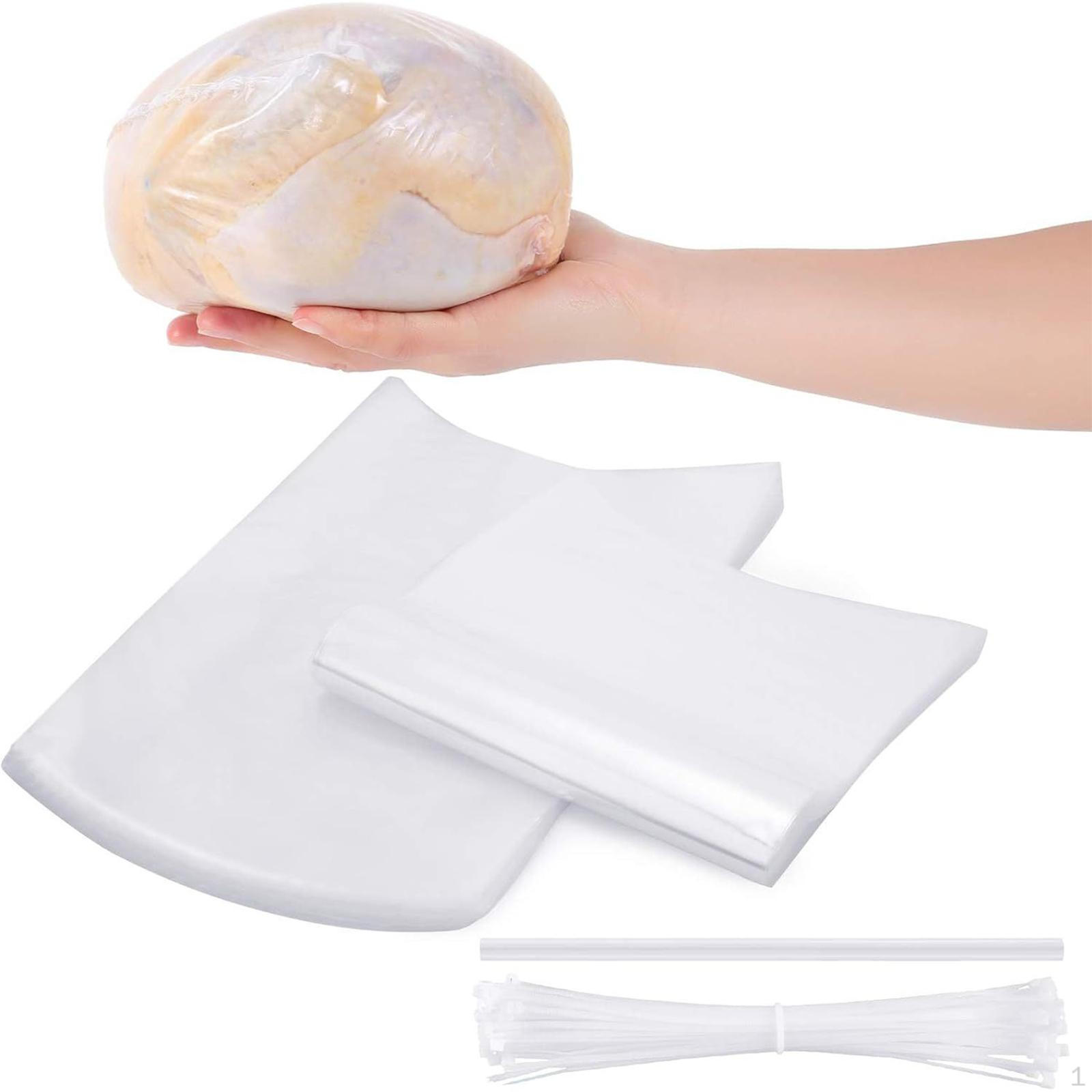 

100 Pieces Clear Poultry Heat Shrink Bag Lightweight Accessory with Zip Ties