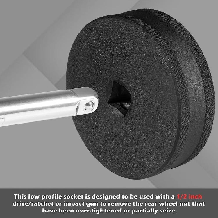 Universal 60mm Motorcycle Rear Wheel Axles Nut Socket Tool 0.5 Inch Drive For 2014 2022 Models