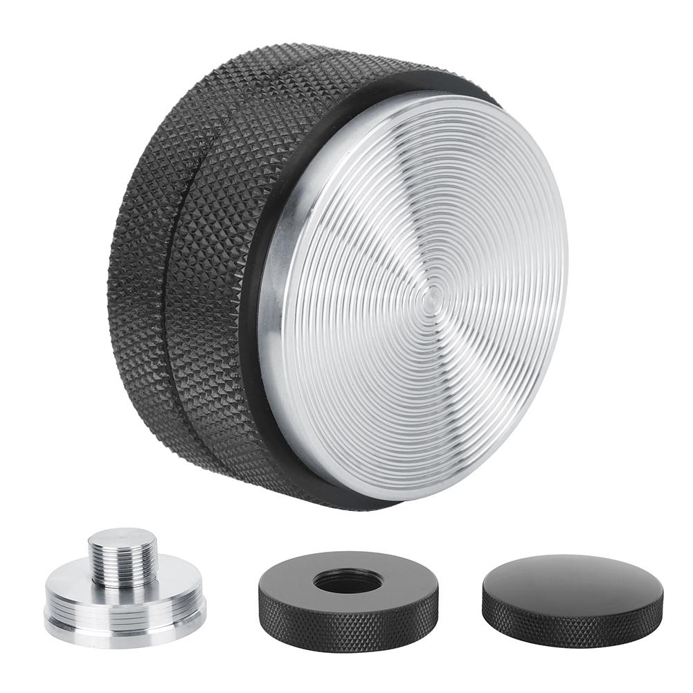 

58mm Non‑Slip Stainless Steel Coffee Tamper Press Tool for Commercial Use(Thread Base Black) чорний