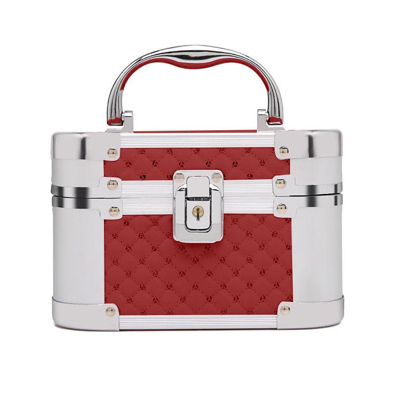 

Міні-косметика з алюмінієвого сплаву для подорожей із замком. Портативна косметологічна коробка для інструментів для нарощування нігтів. Косметична сумка.