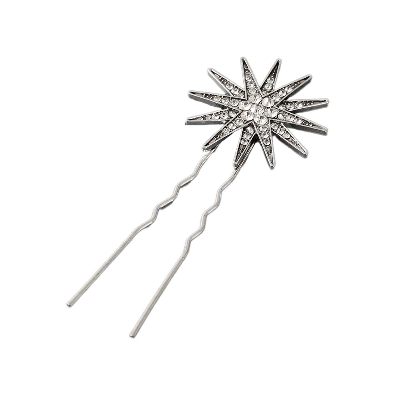 

Wedding Party Hair Clip for Bride Non-slip Hair Barrettes for Teenagers Star U Shape Hot Girls Spring Summer Hair Pin серебряный