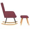 Rocking Chair with Ottoman Fabric Burgundy