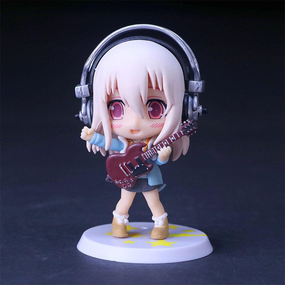 10CM Anime SUPER SONICO Figure Five Models Stand Animation Model Toys Gifts Collection Decoration Ornaments PVC
