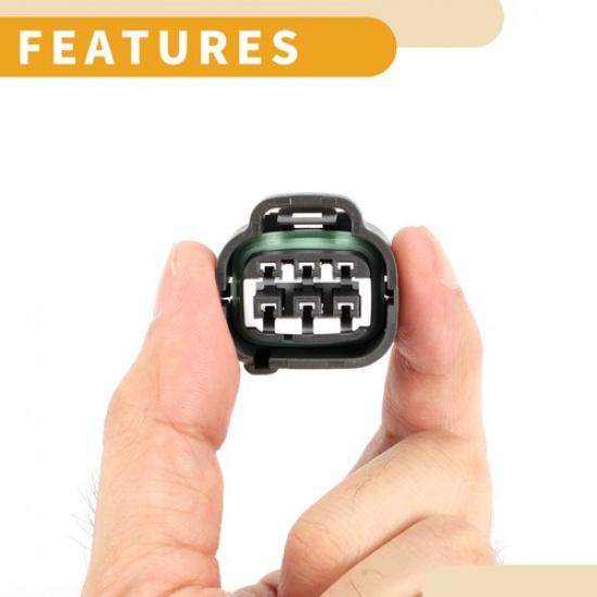6 Pin Front Headlight Connector Plug Single for Toyota Plastic Gray