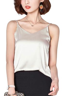 Sharphon Glossy Sexy Navy Satin Underwear Pajamas Women's Skin-Tone Camisole,