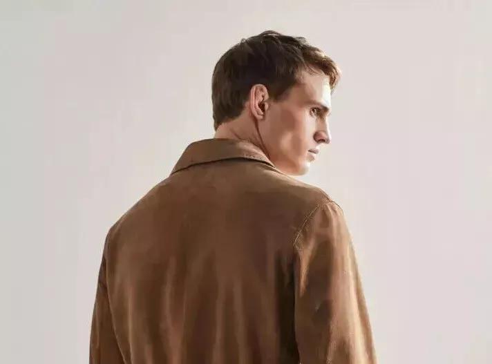 Casual Men's Brown Suede Leather Shirt Flap Pocket Genuine Soft Leather Jacket