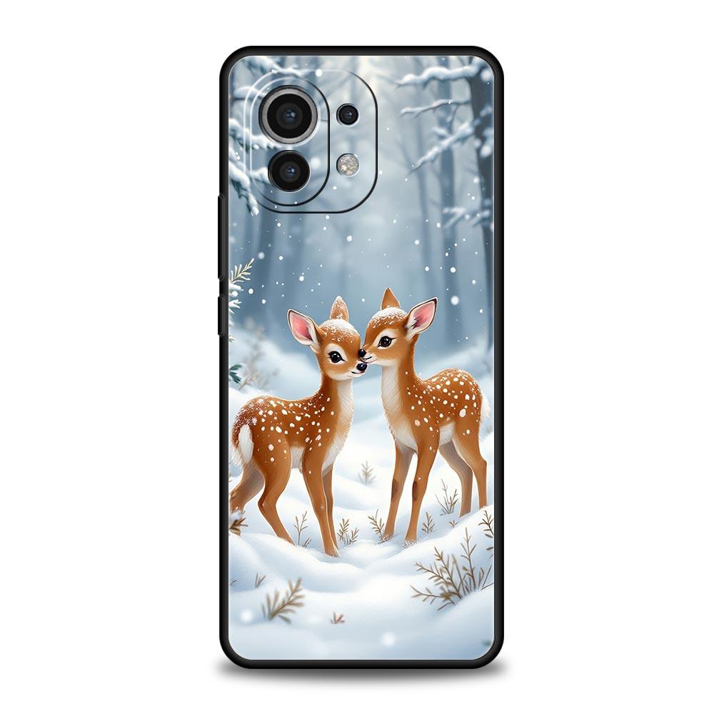 Cartoon Animal Deer Phone Case Cover for Xiaomi Mi 17 15 14 13 12 11 Ultra 15T 14T 13T 12T 11T Pro Lite 5G Soft TPU Shell Capas