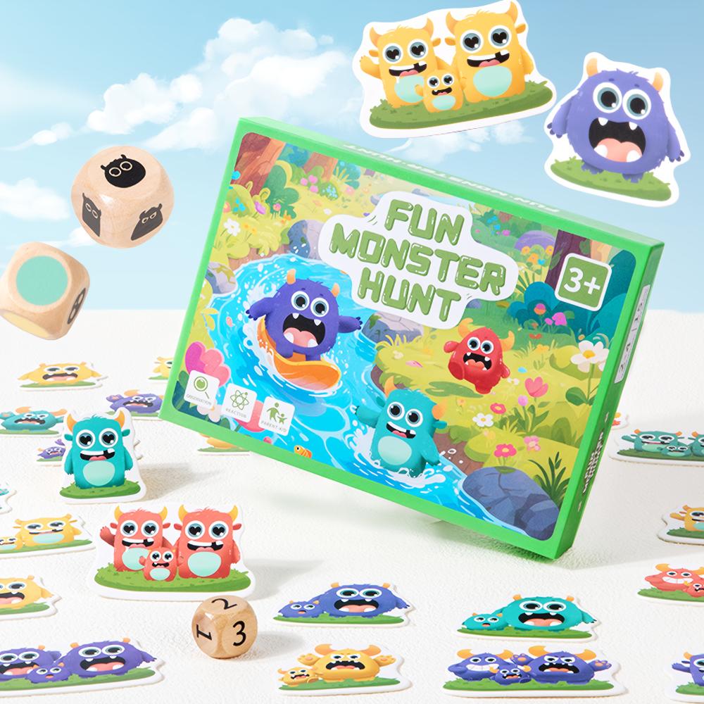 Fun Monster Capture Board Game Montessori Wooden For Children Thinking Clearance Games Parent-Child Interactive Educational Toys