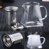 Théière en Verre 550ml Théière avec Filtre Infuseur en Acier Inoxydable Résistant à La Chaleur