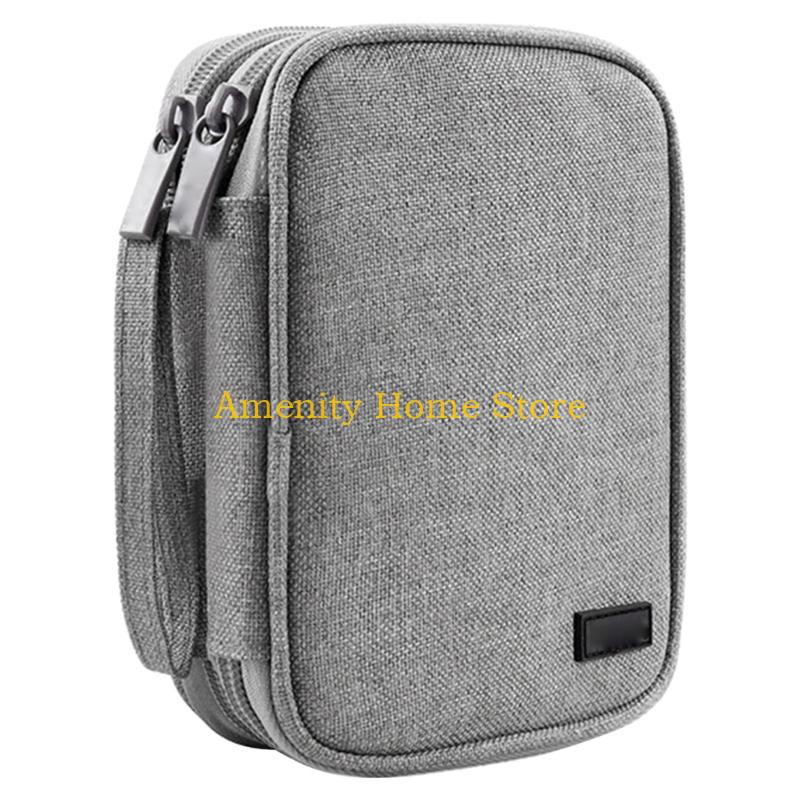 

F26C Convenient Hard Disk Storage Sleeve Hard Drive Holder Power Banks Organizer Bag Earphone Case for Business Professionals Double layer