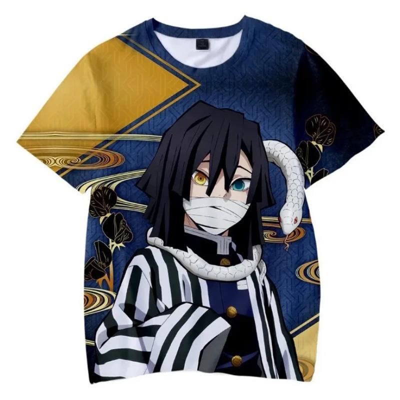 Sudadera de Manga Corta para Niños Top de Dibujos Animados Camiseta Estampada en 3D Anime Demon Slayer Niños Niñas Verano Moda Urbana Camiseta Top