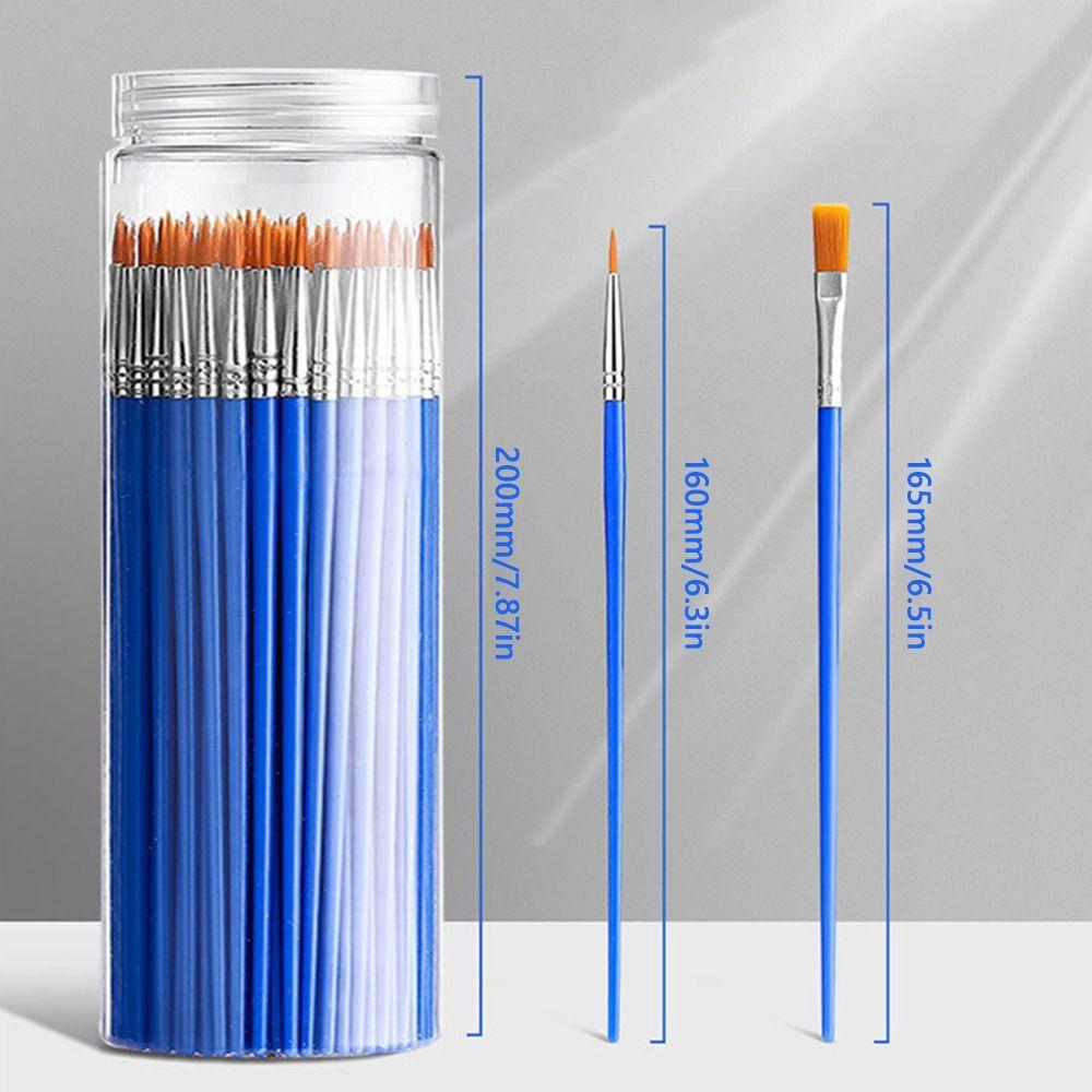 10/50PCS Long Rod Set Oil Painting Brush Acrylic Painting Brushes Painting Beginners