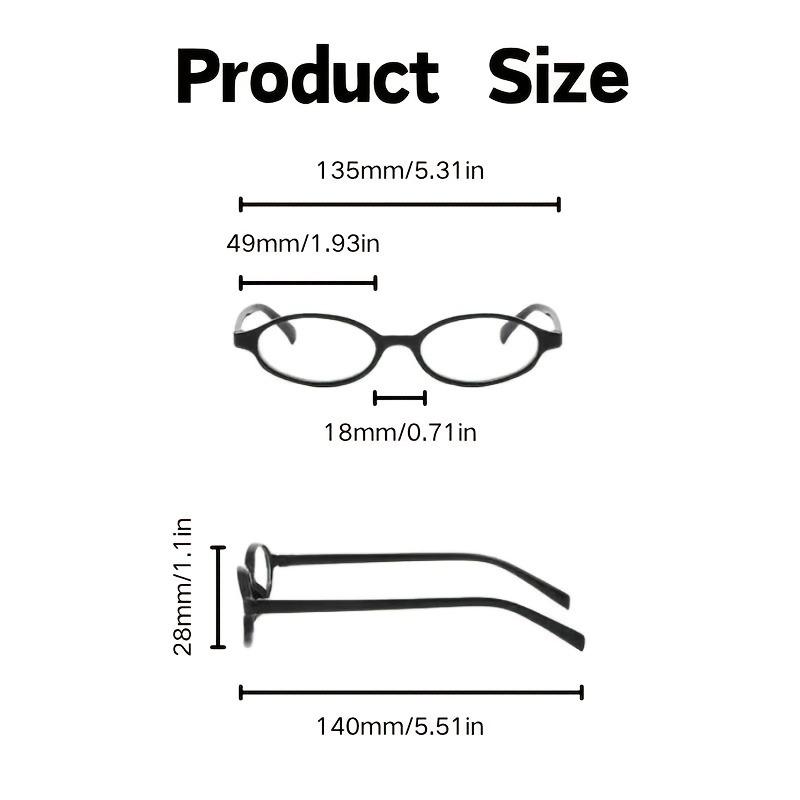 4KS Dámské brýle s oválným rámečkem a čirými skly Y2K Retro styl Malé brýle Módní počítačové brýle