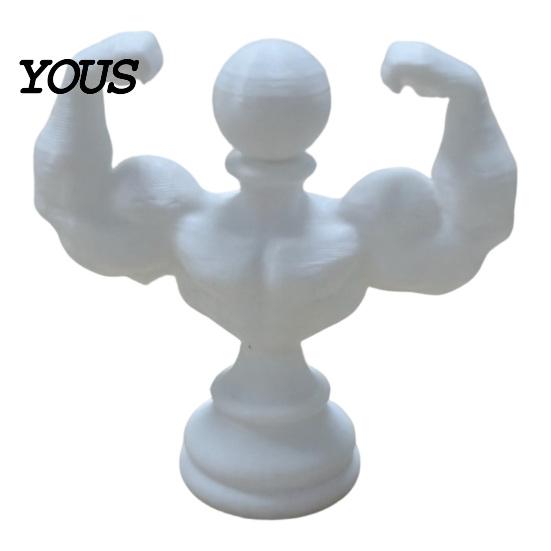 Collectible Art Sculptures 3D Printed Muscular Man Chess Pieces, Creative Muscle Figurines, Resin Sculpture Ornaments for Personalized Gaming