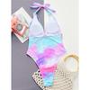 New Sexy Tie Dye V Neck Halter Women Swimwear One Piece Swimsuit Female Monokini High Leg Cut Bather Bathing Suit Swim