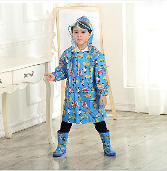 Rain Gear for Small Animal and Car Patterns [HKeeper] Ultra-lightweight Kids, Rainwear, Raincoat, Poncho, (Blue, M)