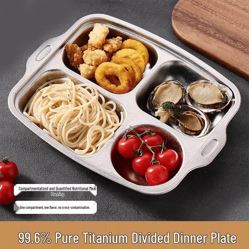 Shengjia Pure Titanium Deep 4-Compartment Meal Tray