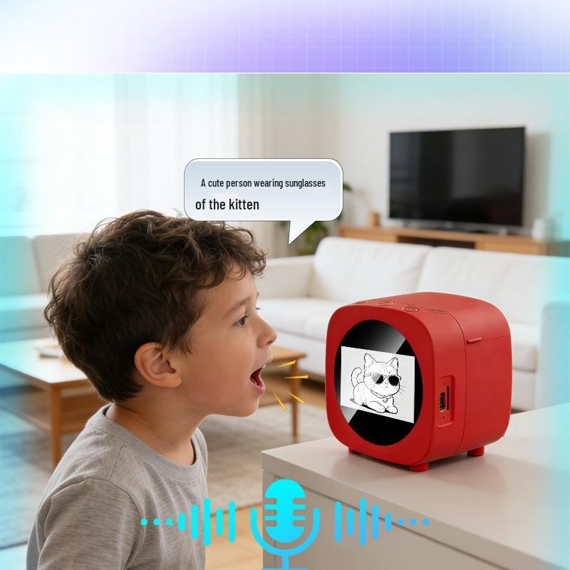 AI Voice-Activated Children's Printer with 2.4-inch HD Screen and Error Label Thermal Printing