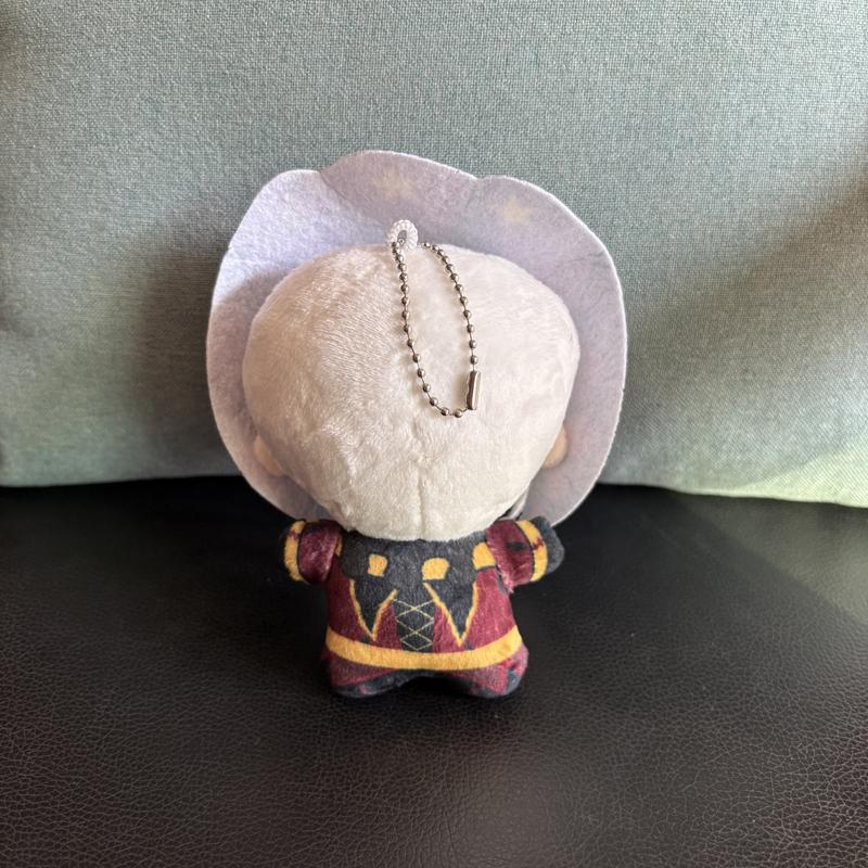 Super Cute 15cm Funny Anime Keychain Pendant Game The Freak Circus Plush Toy Harlequin Pierrot Character Keys Chain Plushie Doll