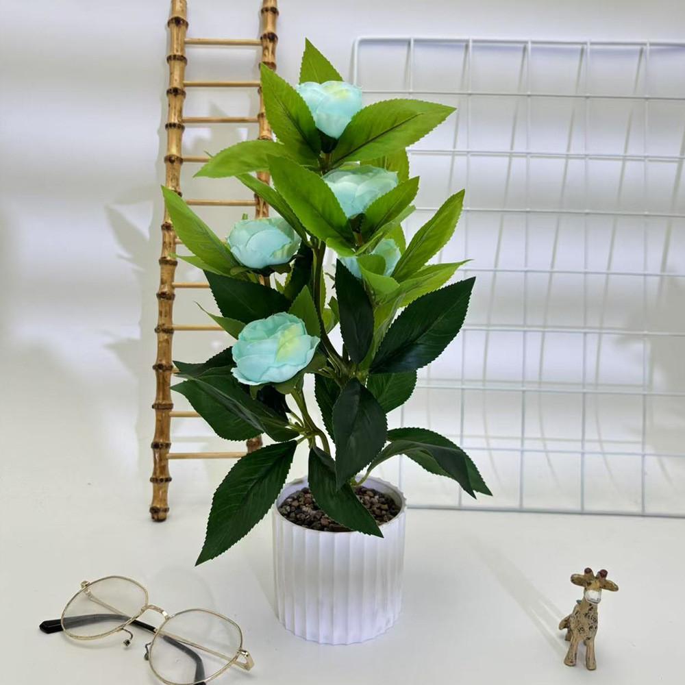 Flower Rose Artificial Flowerpot Green Plant For Wedding Party Prop Decoration