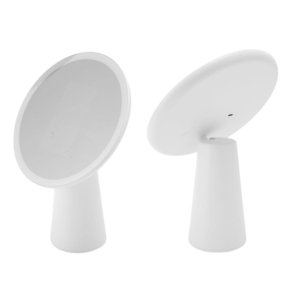 Vanity Mirror with Lights, 7.6 Inch Lights Makeup Mirror, 3 Levels Dimmable Lights, 30 LED Beads, USB Rechargeable, for Bedroom Tabletop,