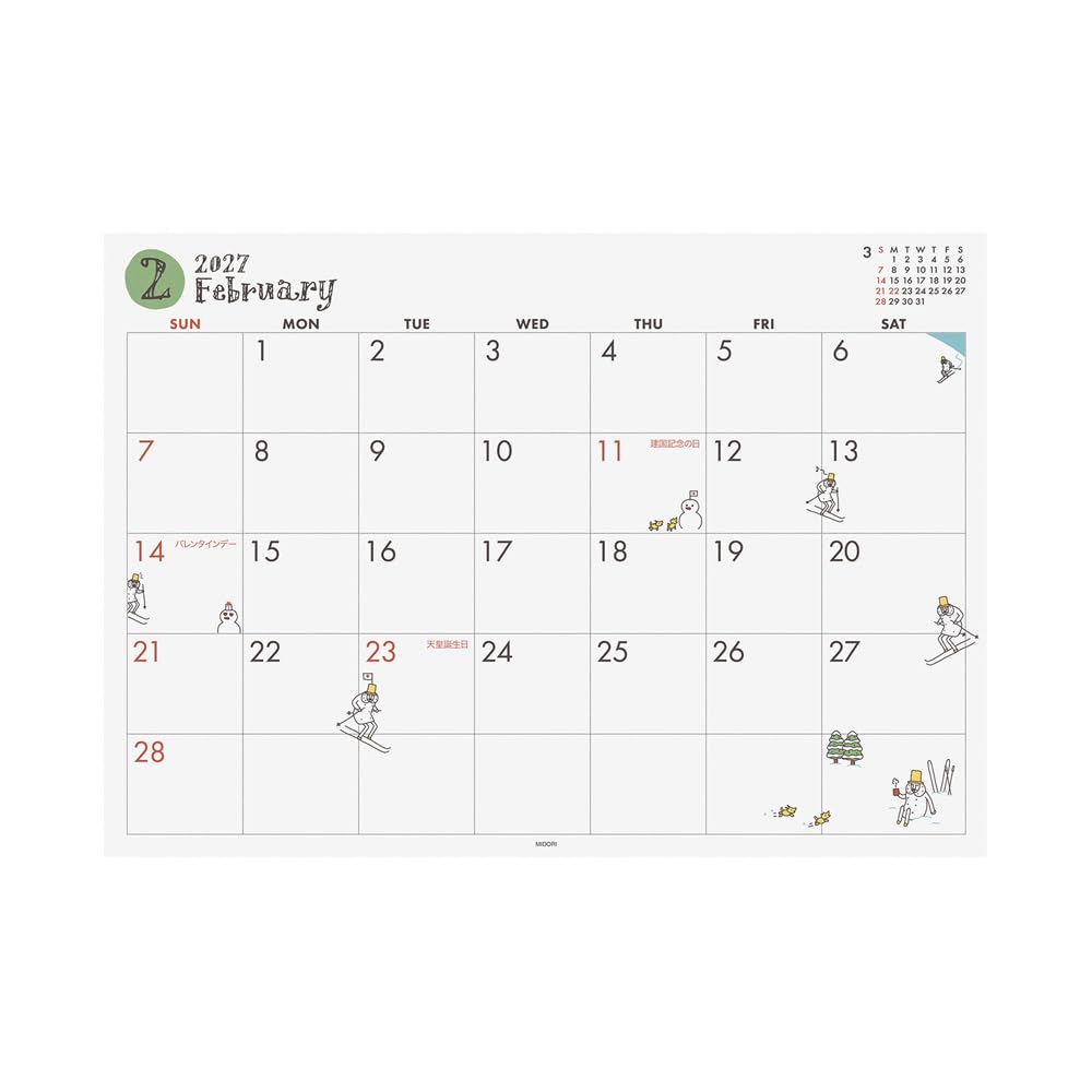 Midori 2027 Desk A4 Old Man 31417006 Calendar, Size, Design,