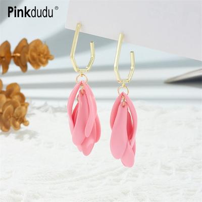 Personality 7 Color Tassel Petal Drop Earrings Romantic Light Luxury Enamel Flower Earring for Women Jewelry PD1545