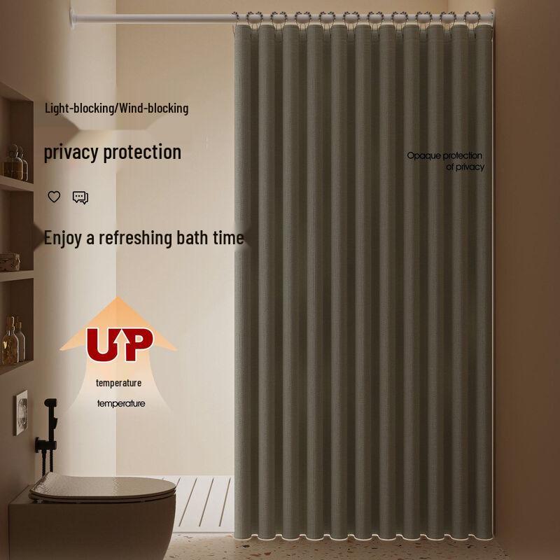 Yicang No-Drill Waterproof Shower Curtain Set