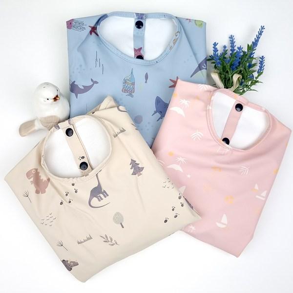 Lemayer self-directed baby food long-sleeved waterproof bib infant tactile play apron, beige dinosaur S, 1 piece, 1 piece