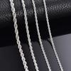 1 Piece 925 Sterling Silver Width 2mm/3mm/4mm Rope Chain Necklace/Bracelet For Men Women Man Fashion Chain Necklace